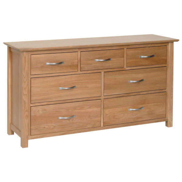 Devon Oak Wide 7 Drawer Chest | Fully Assembled | Clearance