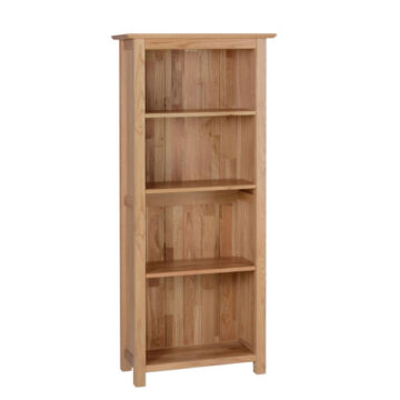 Devon Oak Narrow Bookcase 4ft 11 Tall With 4 Shelves | Assembled | Clearance