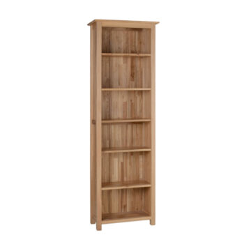 Devon Oak Narrow Bookcase 6ft 6 Tall With 6 Shelves | Assembled | Clearance