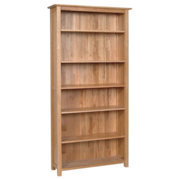 Devon Oak Bookcase 6ft 6 Tall With 6 Shelves | Assembled | Clearance