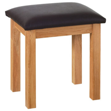 Devon Oak Dressing Table Stool Dark Brown Seat