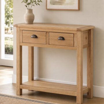 Kendal Oak Console Table With 2 Drawers | Oiled Finish