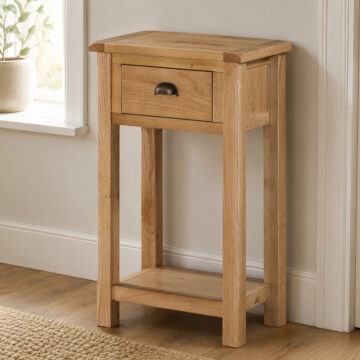 Kendal Oak 1 Drawer Console Table | Oiled Finish