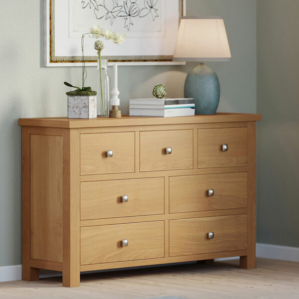 Wynyard Oak 3 Over 4 Chest | Fully Assembled