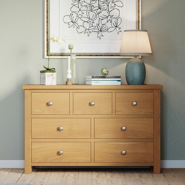 Wynyard Oak 3 Over 4 Chest | Fully Assembled