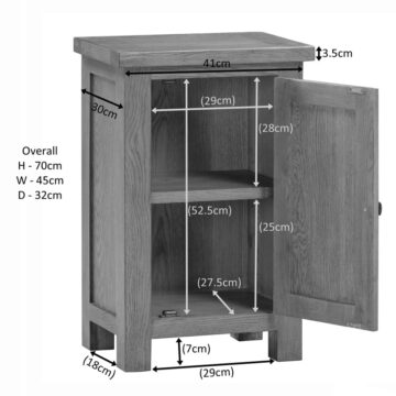 Wynyard Oak 1 Door Cupboard | Assembled