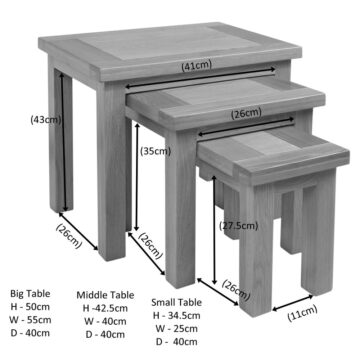 Wynyard Oak Nest of Tables | Assembled
