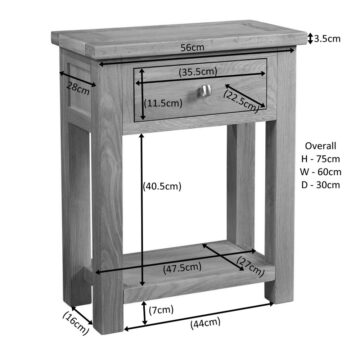 Wynyard Rustic 1 Drawer Small Console Table