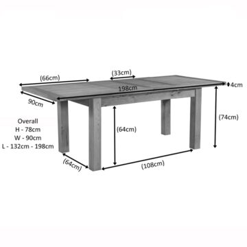 Wynyard Oak 4ft Extending Dining Table With 2 Extensions | 132 – 198cm