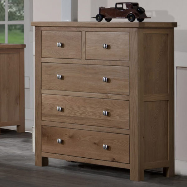 Wynyard Oak 2 Over 3 Chest | Fully Assembled