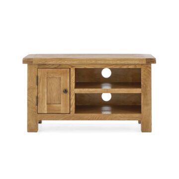 Salisbury Rustic Oak 1 Door TV Stand 90cm | Wax Finish | Assembled