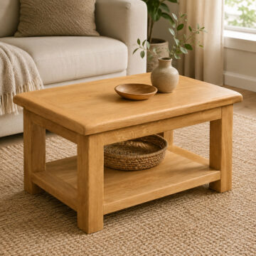 Salisbury Rustic Oak Coffee Table | Wax Finish