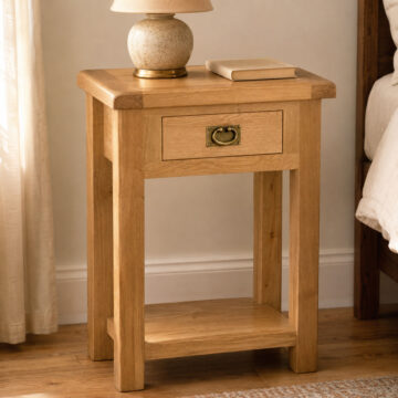Salisbury Rustic Oak 1 Drawer Hall Table | Wax Finish