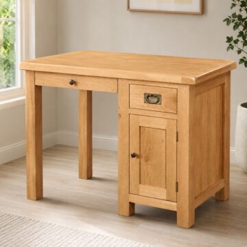 Salisbury Rustic Oak Single Desk | Wax Finish