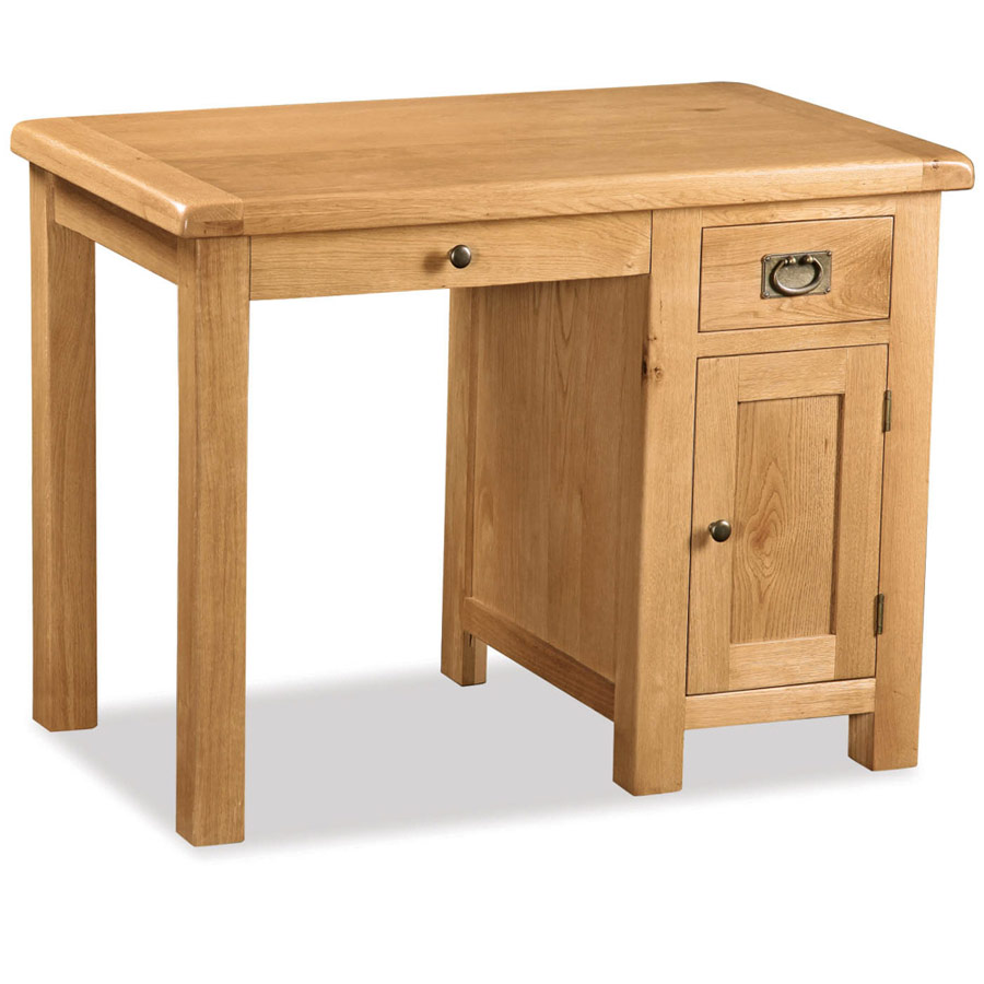 Salisbury Rustic Oak Single Desk | Wax Finish