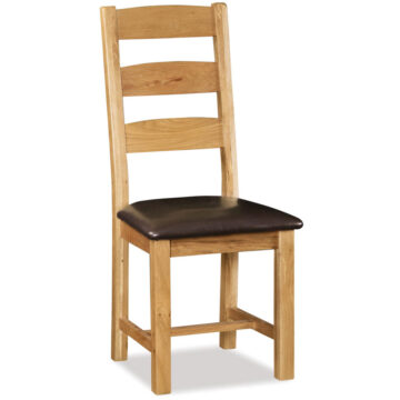 Salisbury Rustic Oak Ladder Back Dining Chair | Wax Finish | Clearance