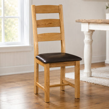 Salisbury Rustic Oak Ladder Back Dining Chair | Wax Finish | Clearance