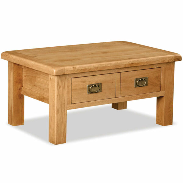 Salisbury Rustic Oak Coffee Table With Drawer | Wax Finish | Clearance
