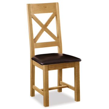 Salisbury Rustic Oak Cross Back Dining Chair | Wax Finish