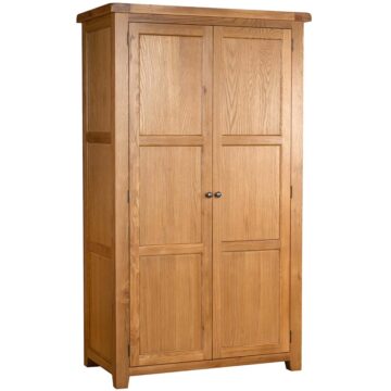 Summer Waxed Oak Double Wardrobe with Drawers
