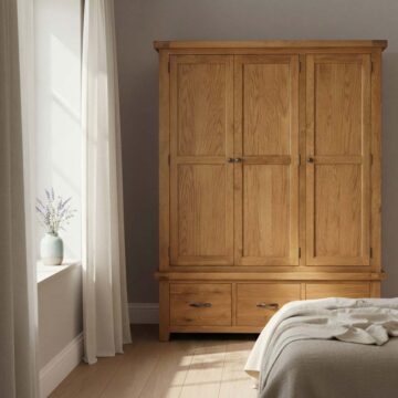 Summer Waxed Oak Triple Wardrobe