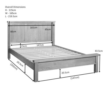 Summer Waxed Oak 5′ King Size Bed