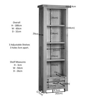 Summer Waxed Oak Tall Narrow Bookcase | Assembled