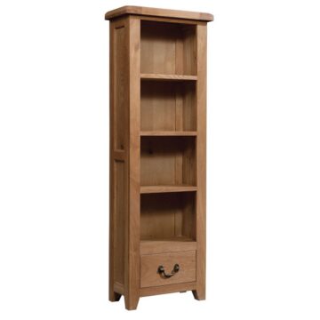 Summer Waxed Oak Tall Narrow Bookcase | Assembled | Clearance