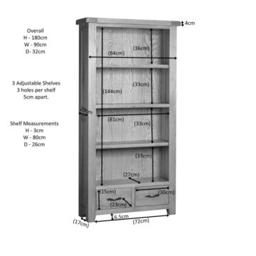 Summer Waxed Oak Tall Wide Bookcase | Assembled