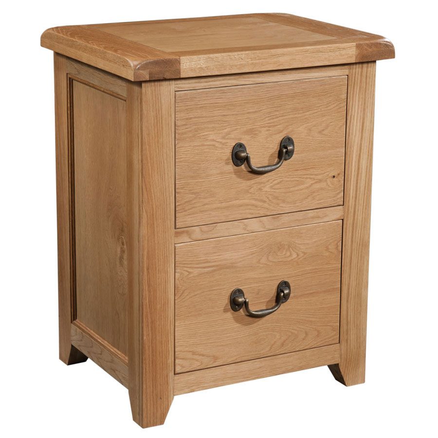 Somerset Waxed Oak 2 Drawer Filing No Assembly Required