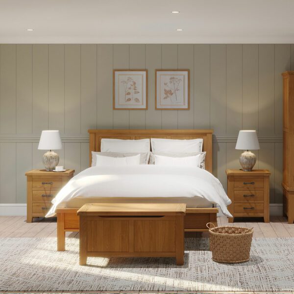 Summer Waxed Oak King Size Bed