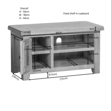 Summer Waxed Oak 1 Door TV Unit 90cm | Assembled