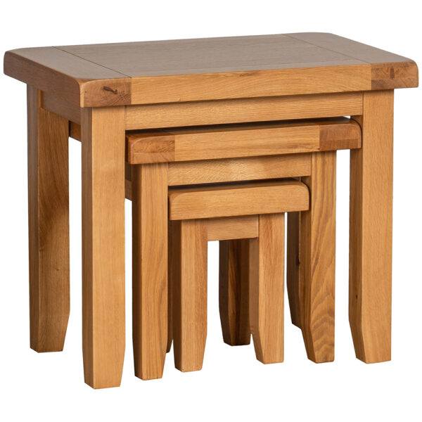 Summer Waxed Oak Nest Of Tables | Fully Assembled