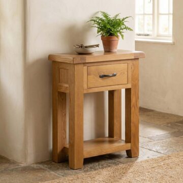 Summer Waxed Oak Console Table With 1 Drawers