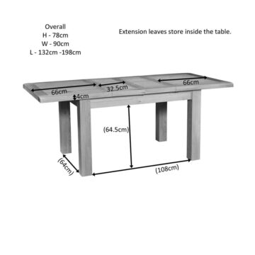Summer Waxed Oak Extension Dining Table | 132 – 198cm