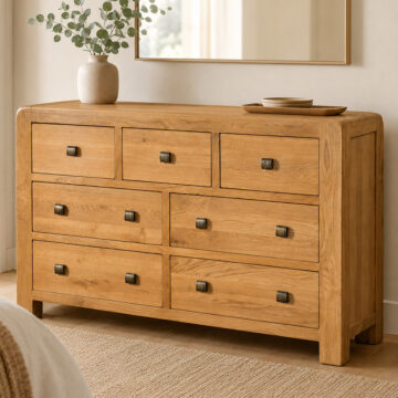 Avon Waxed Oak 3 Over 4 Chest | Assembled
