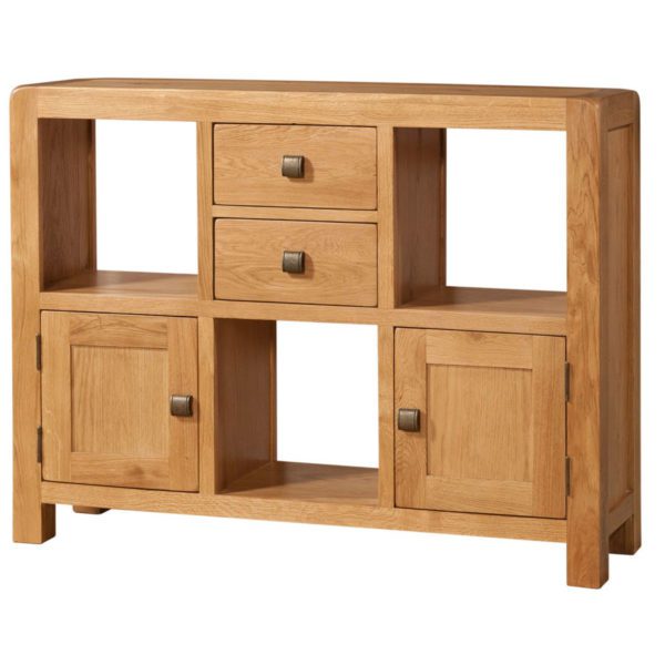 Haven Waxed Oak Low Display Cabinet | Fully Assembled