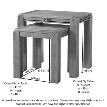 Haven Waxed Oak Nest of Tables | Assembled
