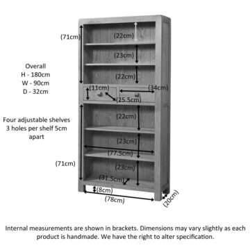 Haven Waxed Oak Tall 2 Drawer Bookcase | Assembled