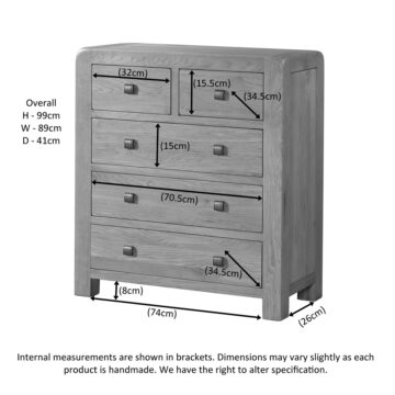 Haven Waxed Oak 2 Over 3 Chest | Assembled