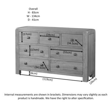 Haven Waxed Oak 3 Over 4 Chest | Assembled