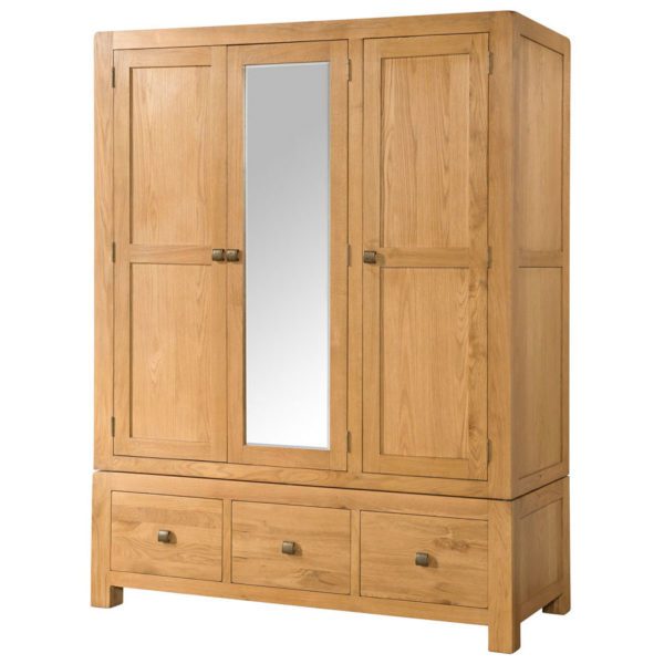 Oak Triple Wardrobes Free Delivery & Returns Oak World