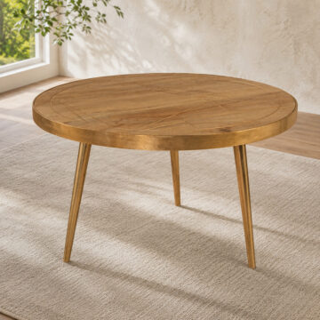 Light Gold Round Coffee Table
