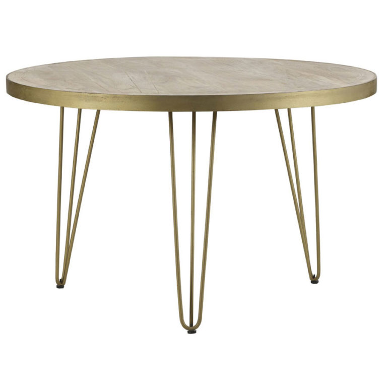 Light Gold Round Dining Table Oak World