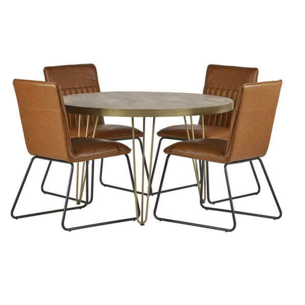 Light Gold Round Dining Table