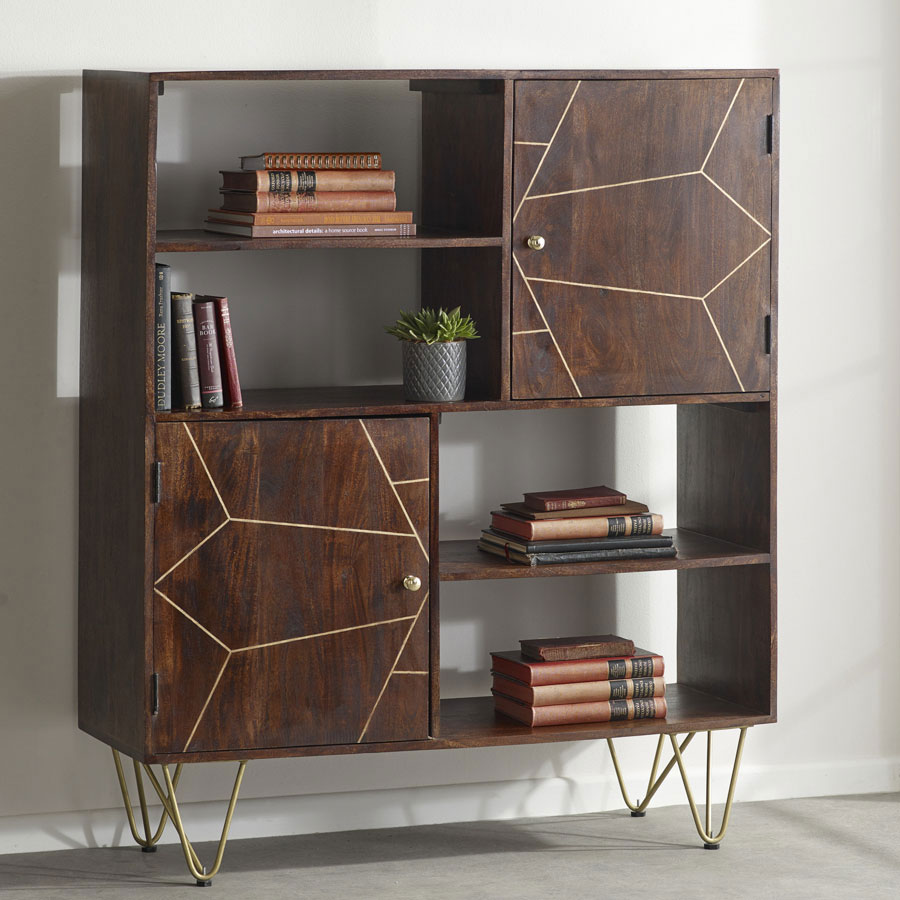 Dark wood display unit deals