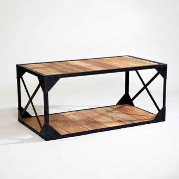 Moseley Industrial Coffee Table | Black Metal | Assembled