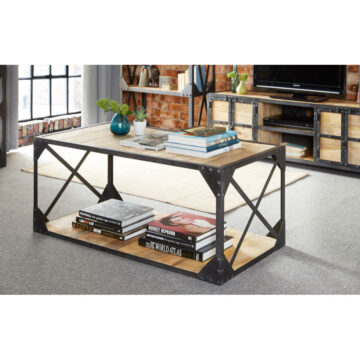 Moseley Industrial Coffee Table | Black Metal | Assembled