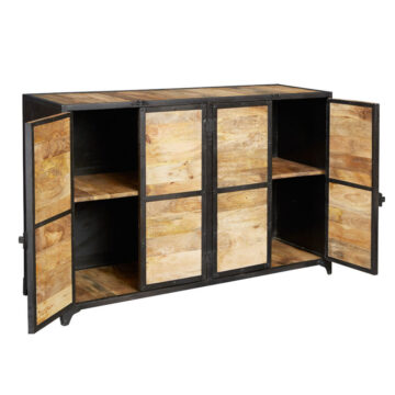 Moseley Industrial 4 Door Large Sideboard | Assembled
