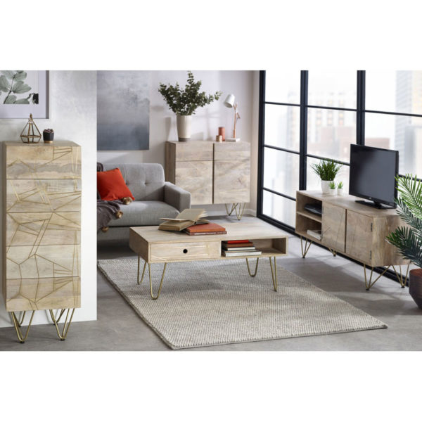 Light Gold Round Coffee Table